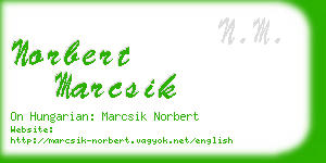 norbert marcsik business card